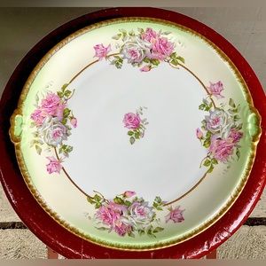 Rare 24k Gold Trim Early 20th Century Vintage LIMOGES FRANCE Serving Plate